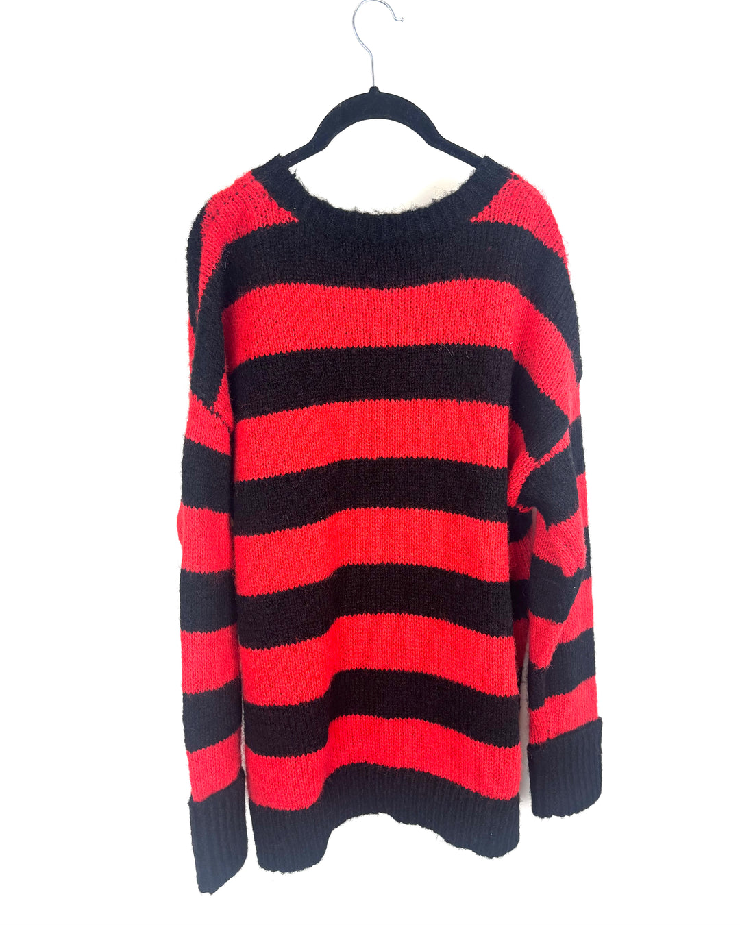 Black And Red Striped Sweater - Size 8/10