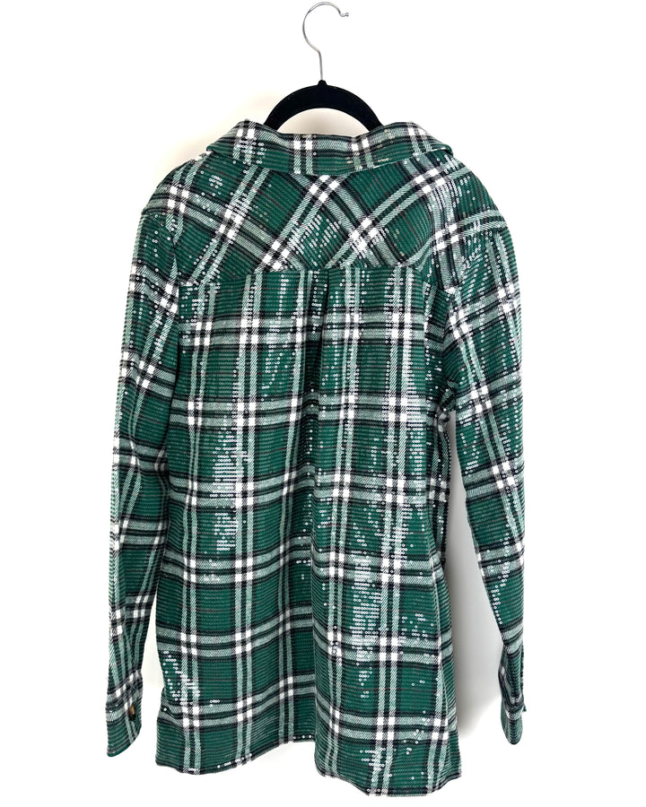 Sequin Patterned Shirt Jacket - Size 6/8