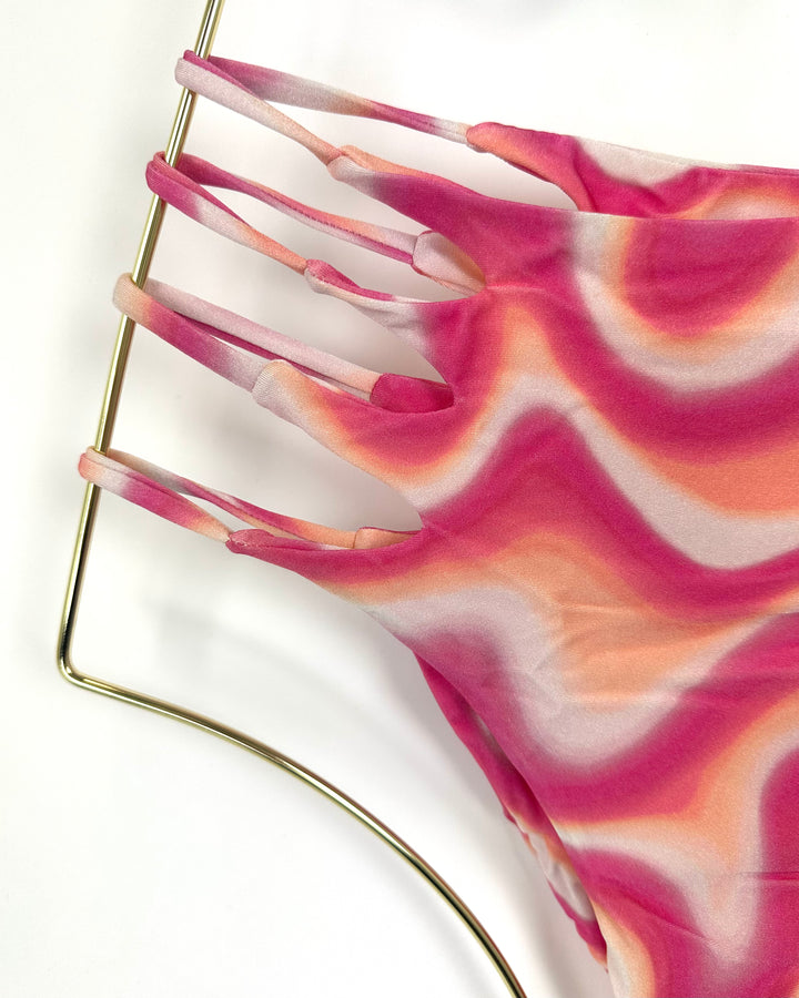 Pink High Waisted Bikini Bottom - Extra Small and Small