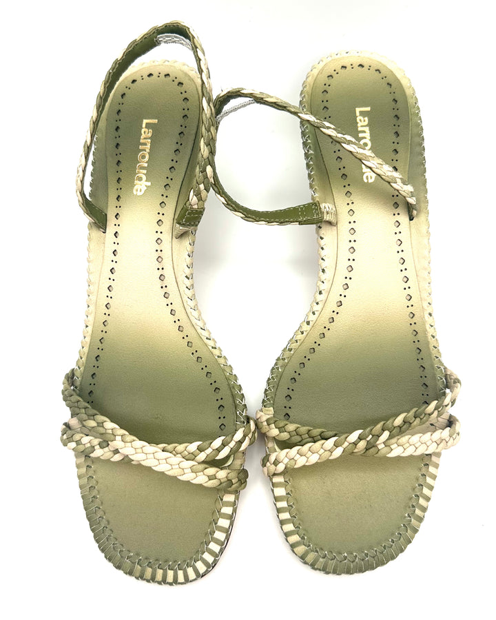 Green Strappy Kitten Heel - Size 6.5