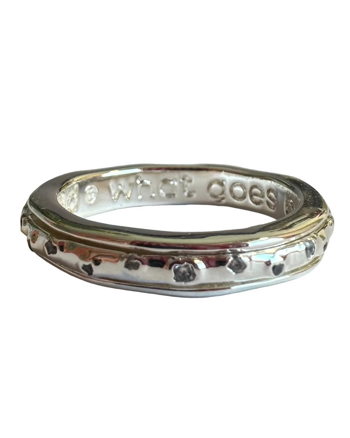 Rhinestone Silver Ring - Size 8