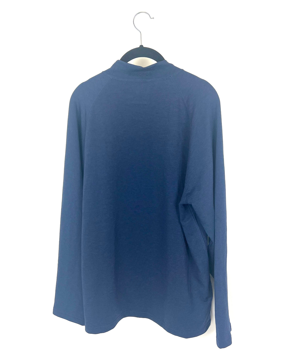MENS Dark Navy Turtleneck Long Sleeve Golf Shirt - Large