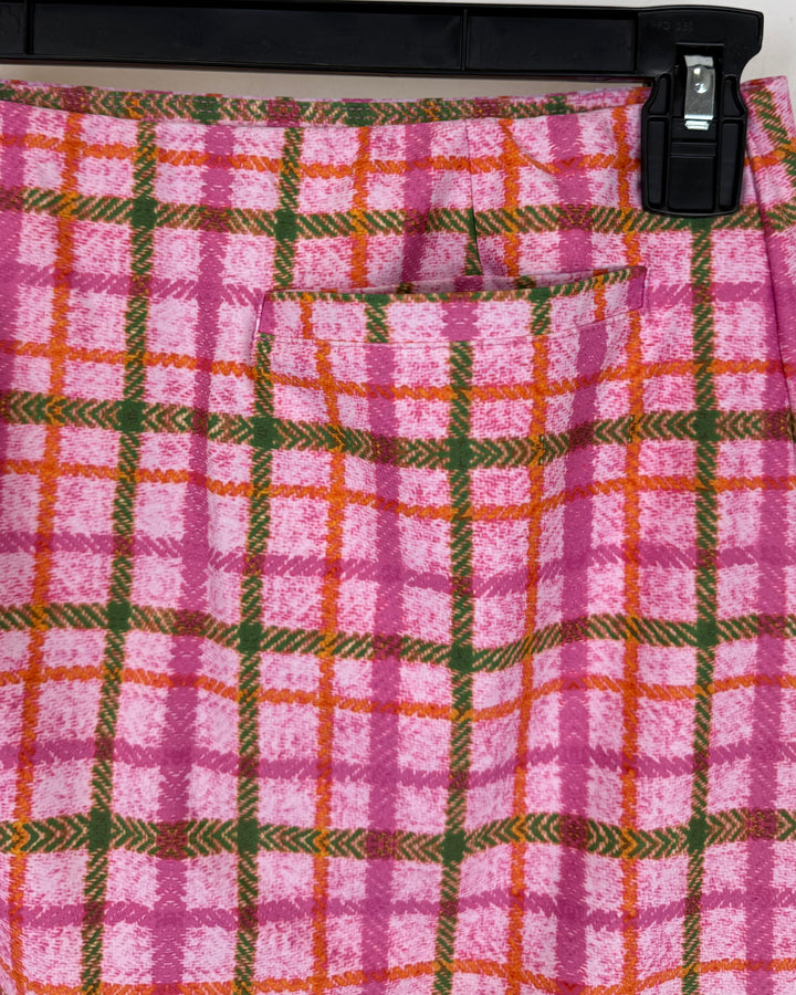 Bright Pink Plaid Athletic Skirt - Extra Extra Small