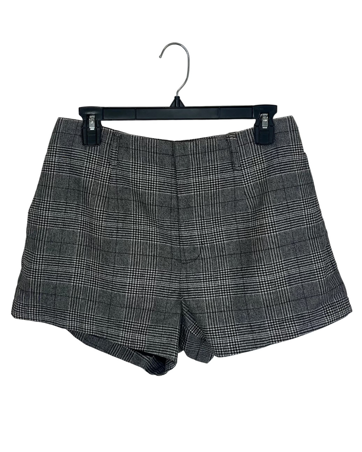 Gray Plaid Shorts - Size 4, Size 8