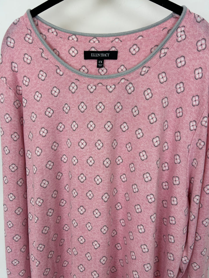 Baby Pink Patterned Nightgown - 1X