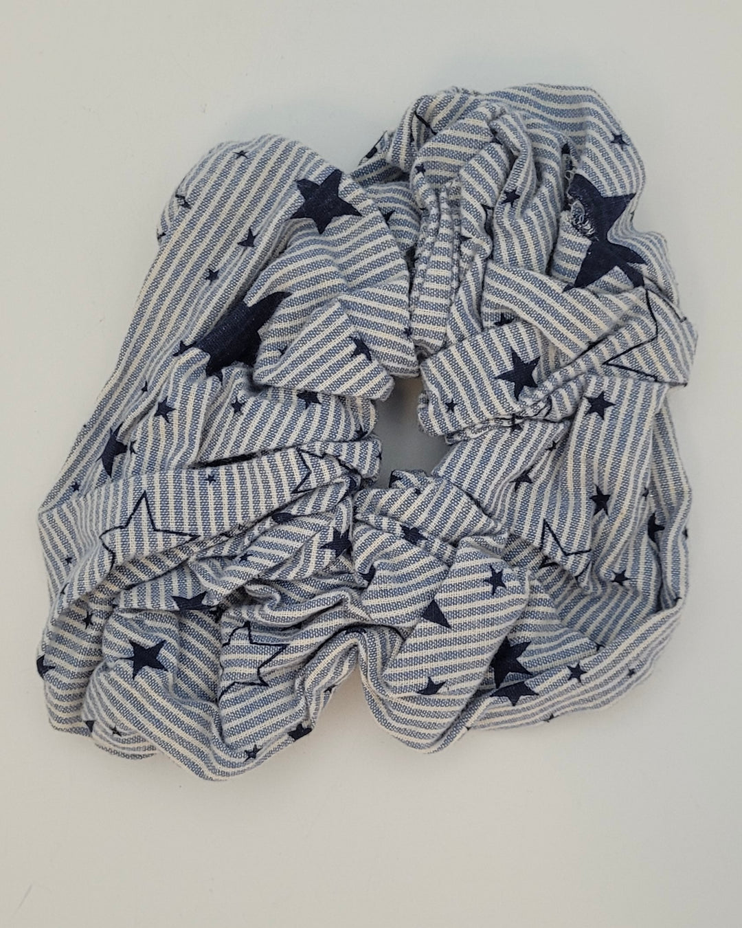Cream and Blue Jumbo Scrunchie Pack