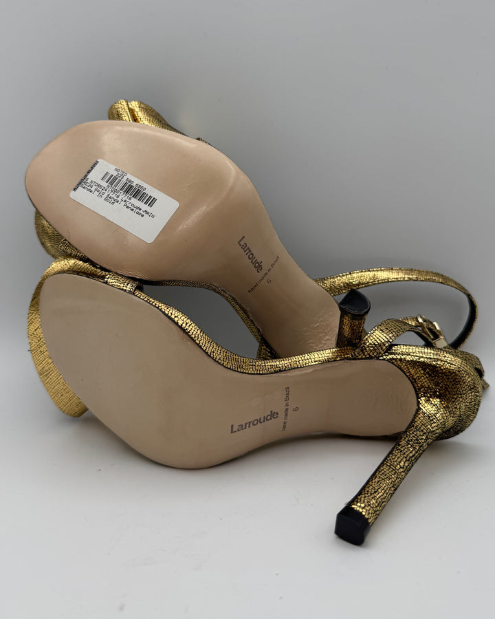 Gold Metallic Leather Heel - Size 6, 8 and 9