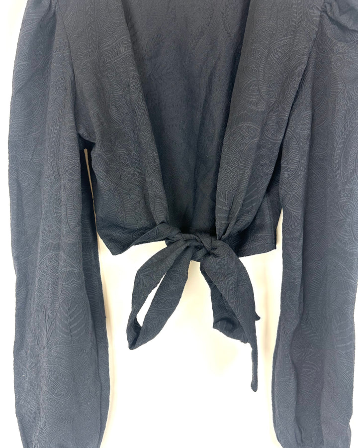 Black Embossed Coverup Top - XS/S and XL/XXL