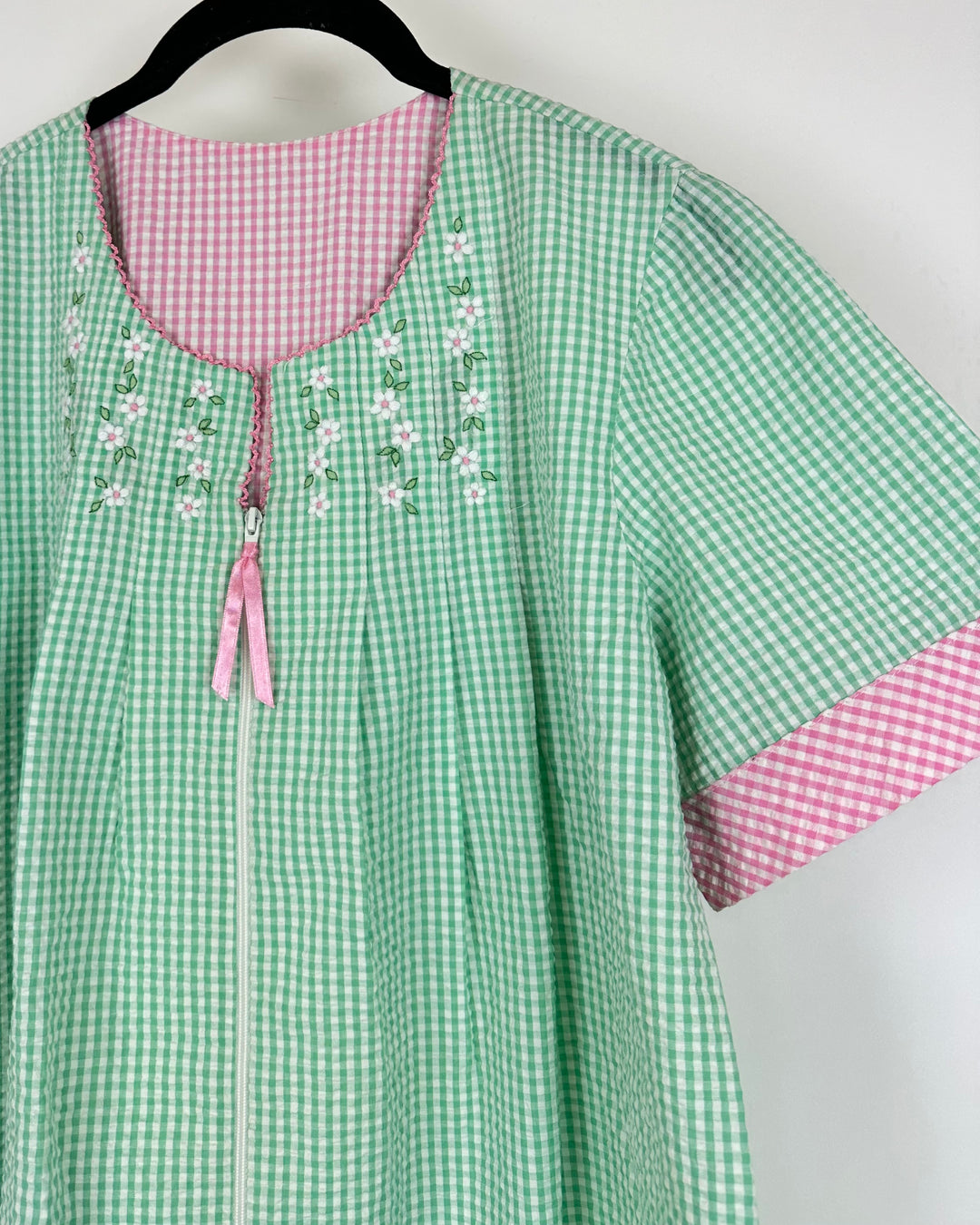 Green And Pink Short Sleeve House Dress - Size 4/6