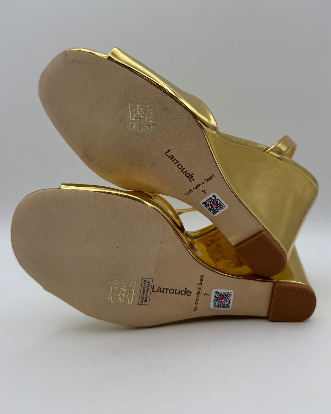 Gold Leather Wedge - Size 7