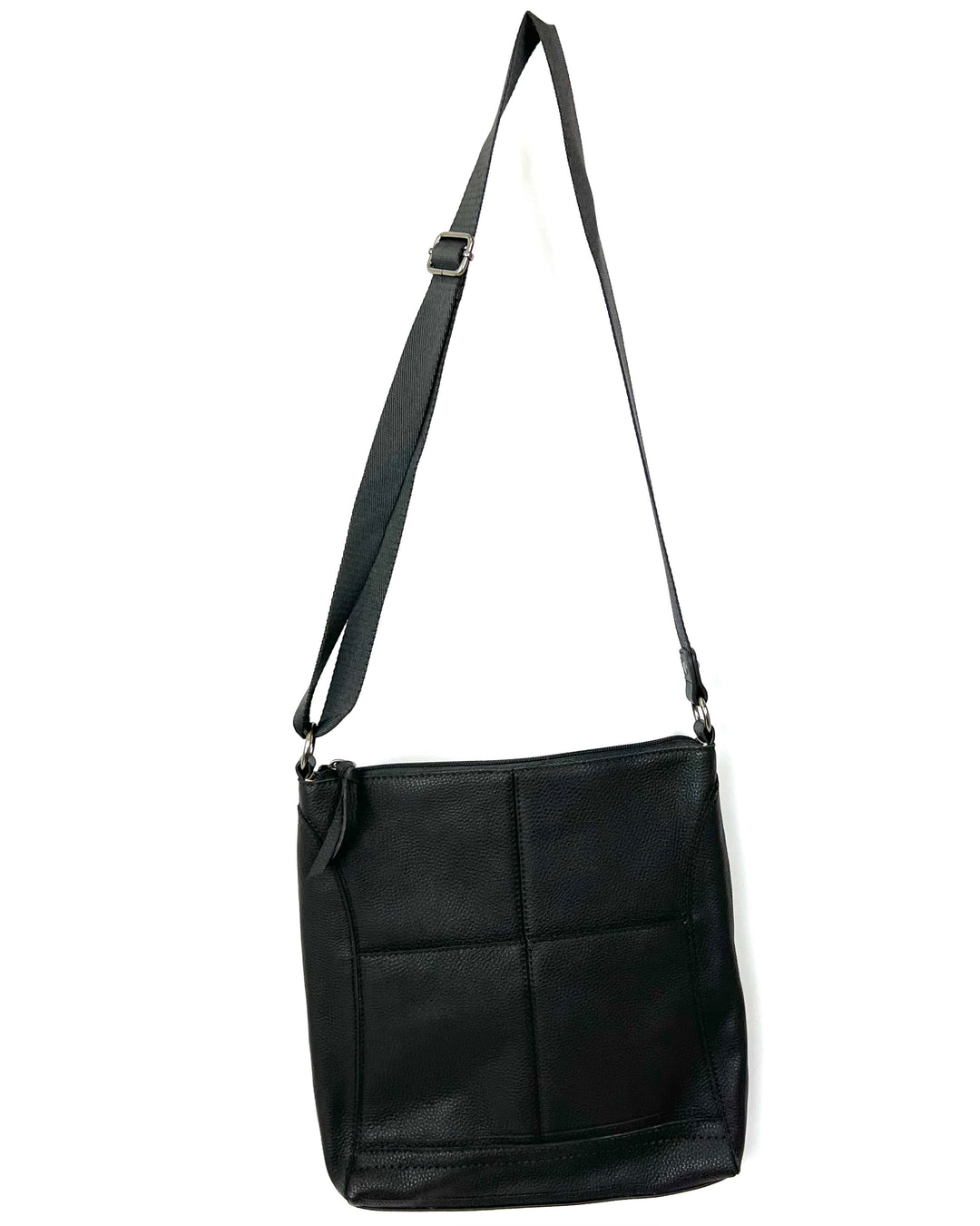 Black Leather Adjustable Strap Bag