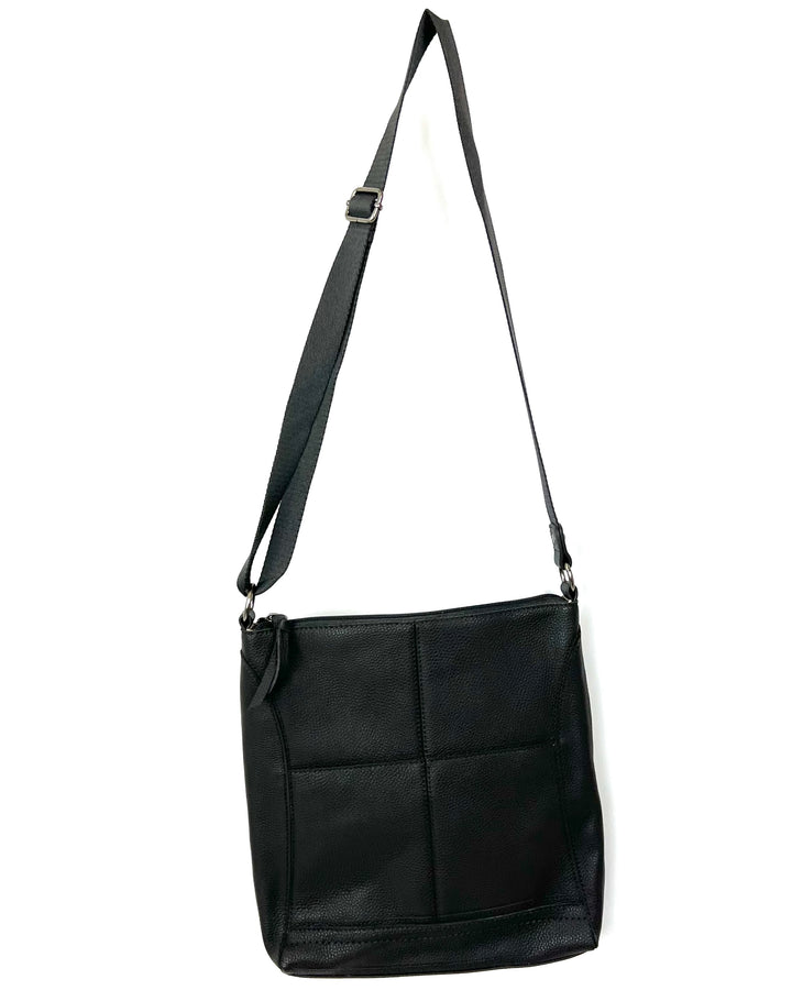 Black Leather Adjustable Strap Bag