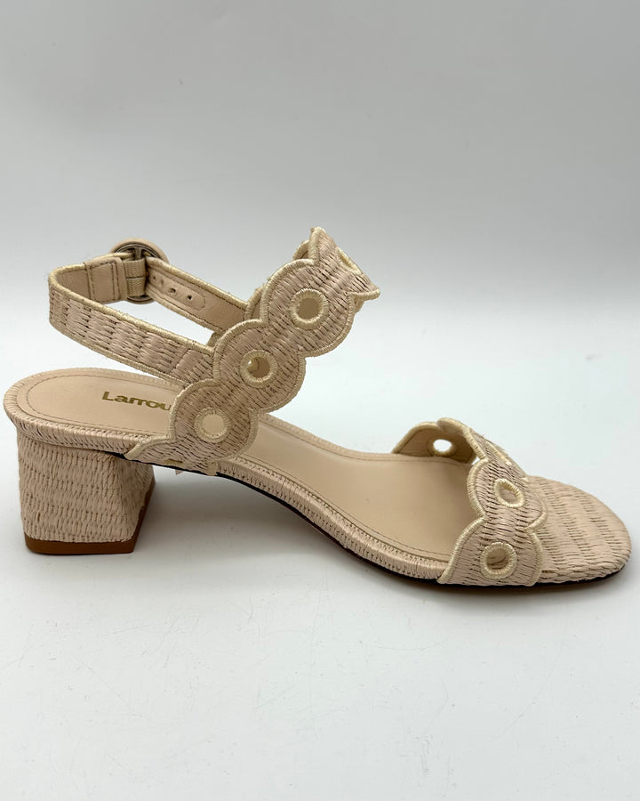 Raffia Buckle Sandals - Size 6.5