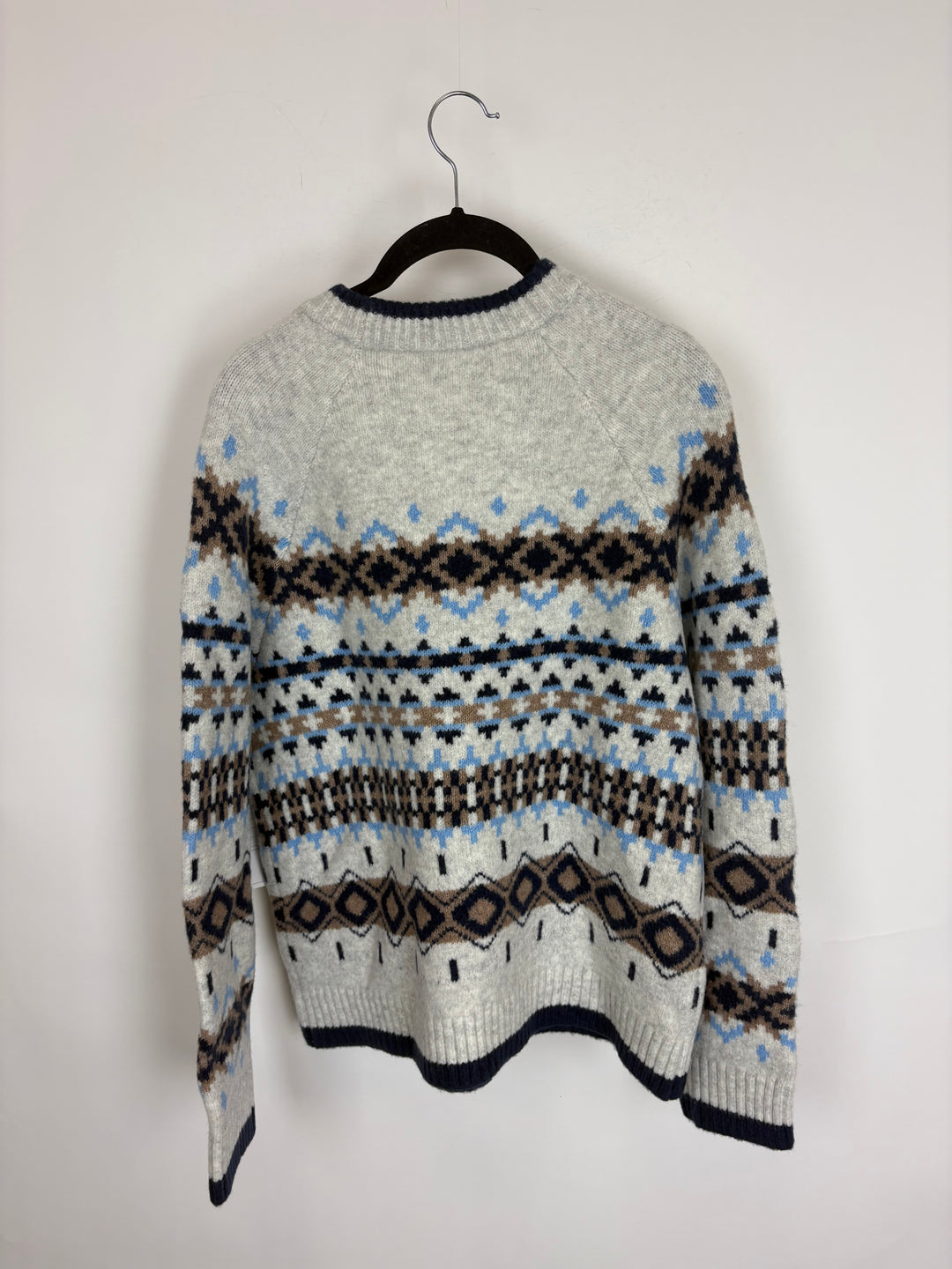 Grey and Blue Long Sleeve Sweater - Size 8/10