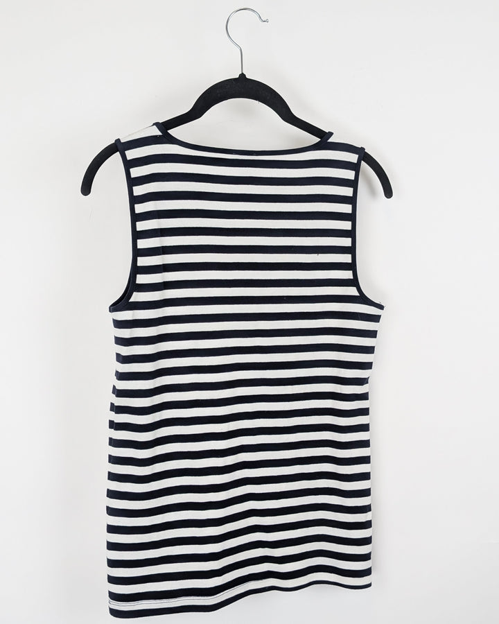J. Crew Navy and White Stripe Top - Small