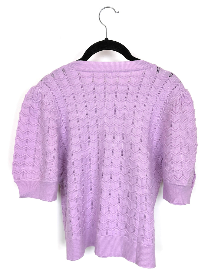 Light Purple Short Sleeve Sweater - Size 4/6