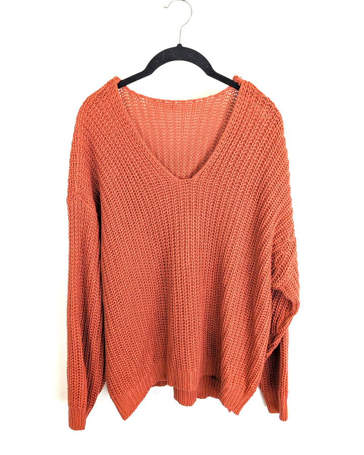 Burnt Amber Knit Sweater Top- Small and Medium