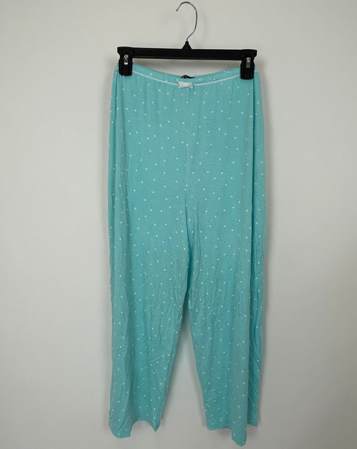 Teal and Polka Dot Cropped Pajama Pants- Size 1X