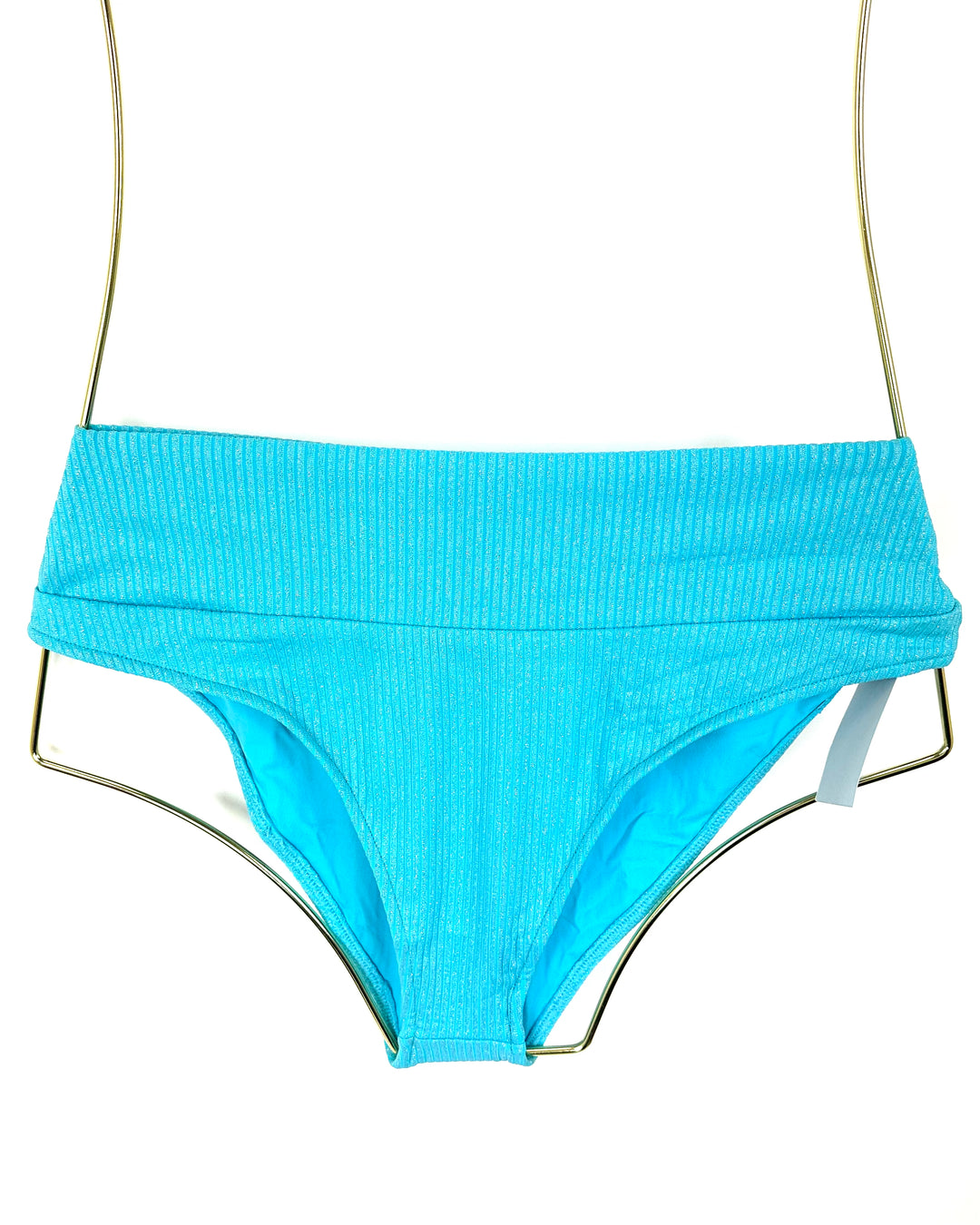 Metallic Blue Fuller Coverage Bikini Bottom - Small