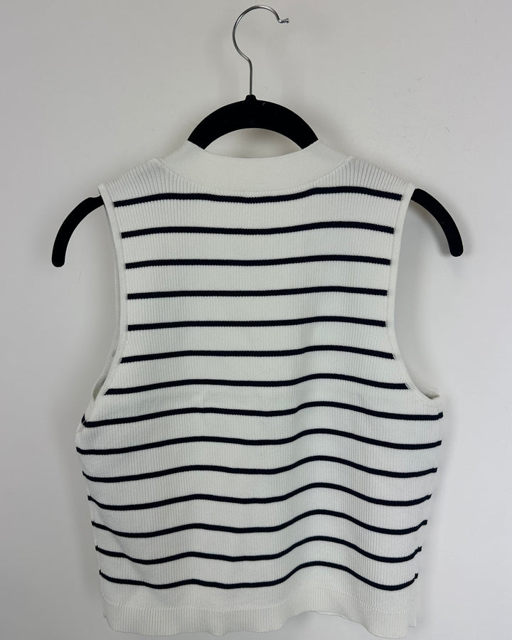 Blue and White Knit Vest - Size 4/6
