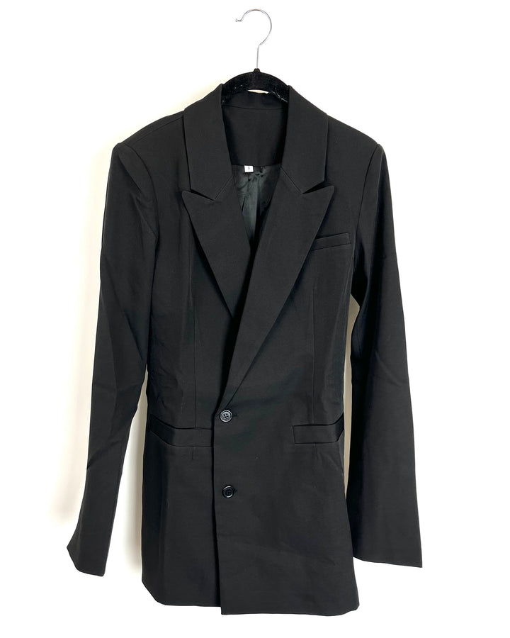 Black Blazer With Shoulder Pads - Size 2/4