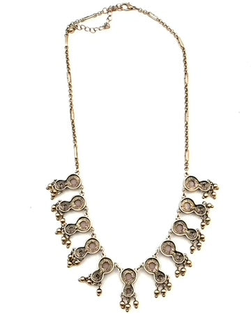 Gold and Taupe Gemstone Necklace