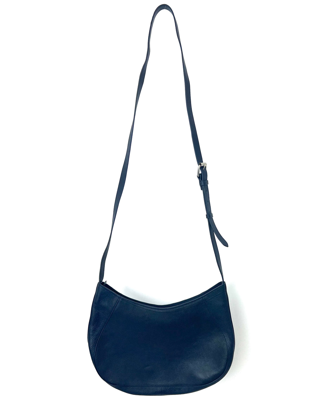 Navy Blue Leather Crossbody Bag