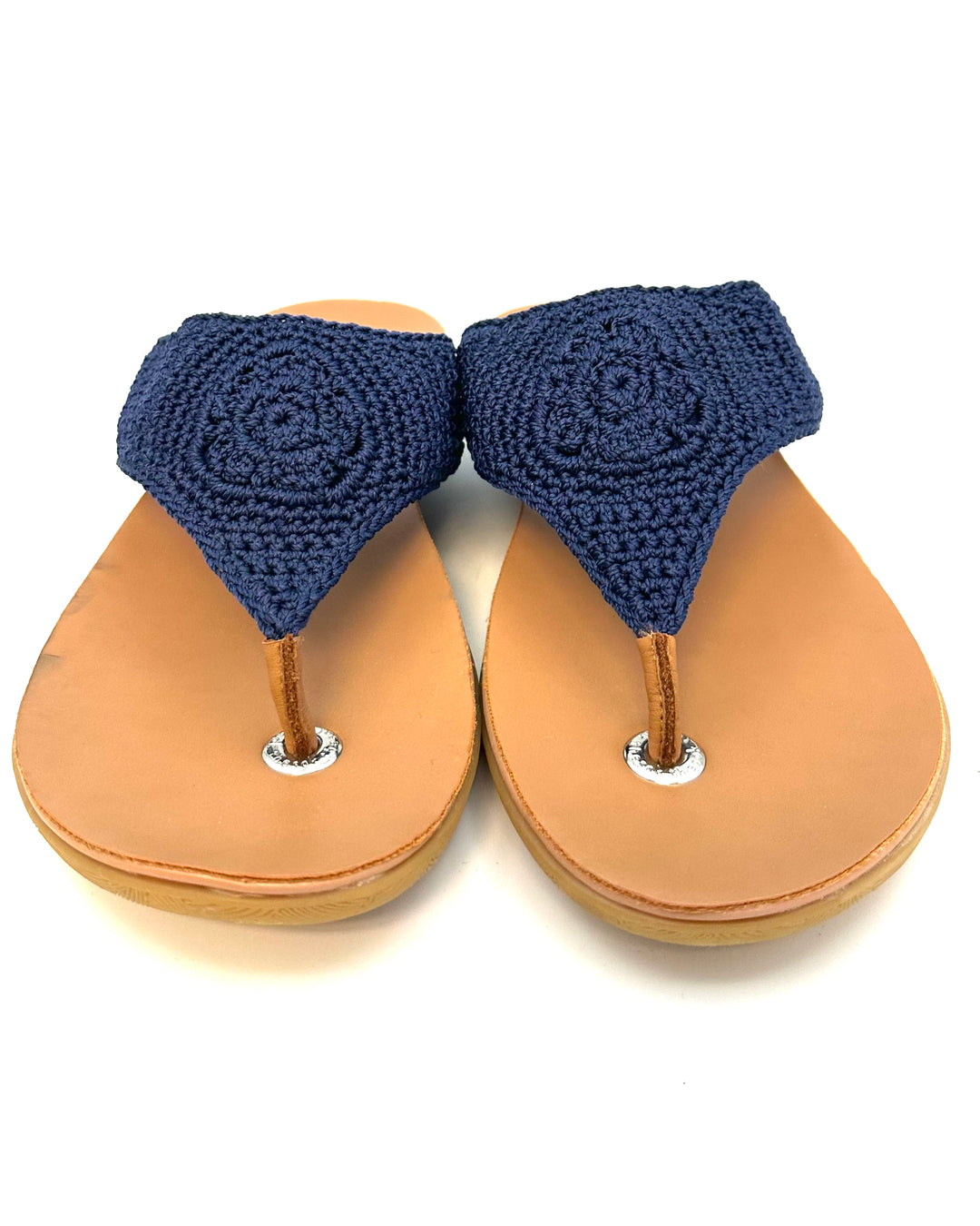 Navy Blue Crochet Sandals - Size 10