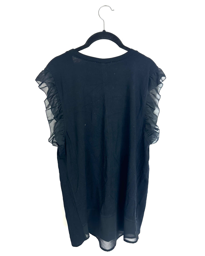 Black Flutter Tank Top - Size 4/6