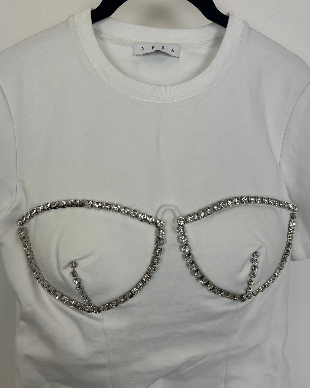 White Gem Stone Bustier T-Shirt - Size 4/6 and and 6/8