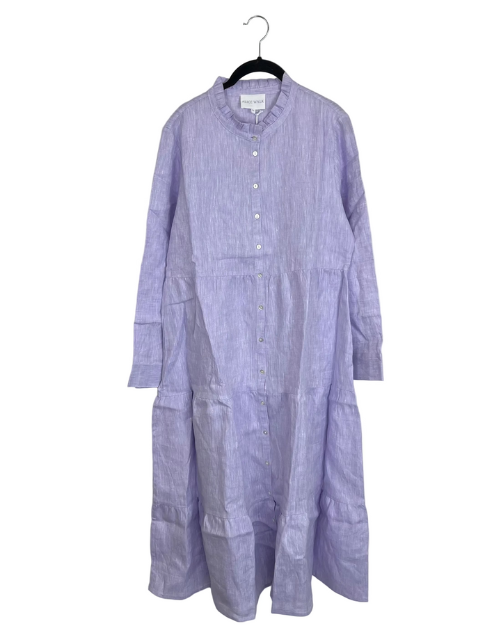 Lavender Purple Long Linen Dress - XS, S, M, L, XL