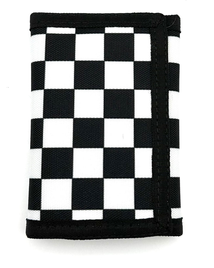 Black & White Checkered Velcro Wallet - One Size