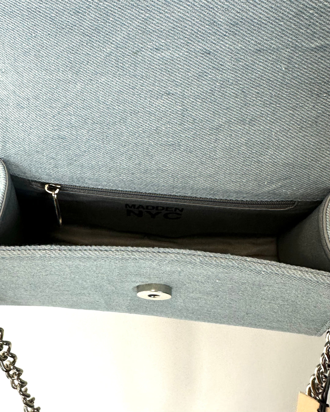 Blue Denim Bag With 3D Flower