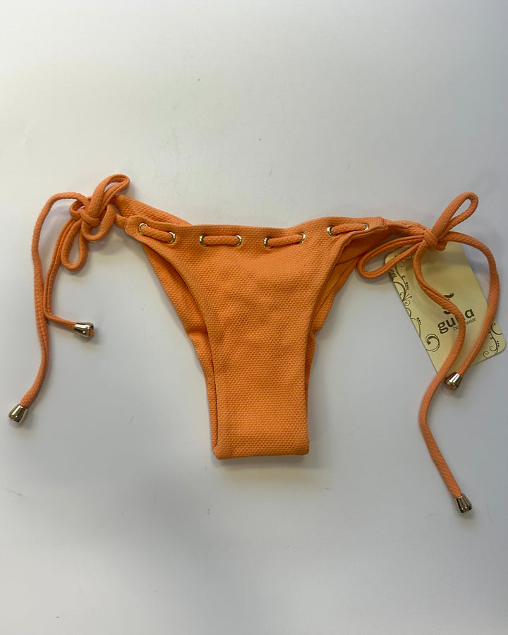 Creamsicle Orange Cheeky Textured String Bikini Bottom - Small