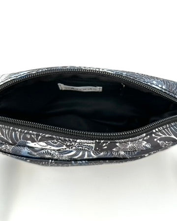Black Water Motif Crossbody Wallet