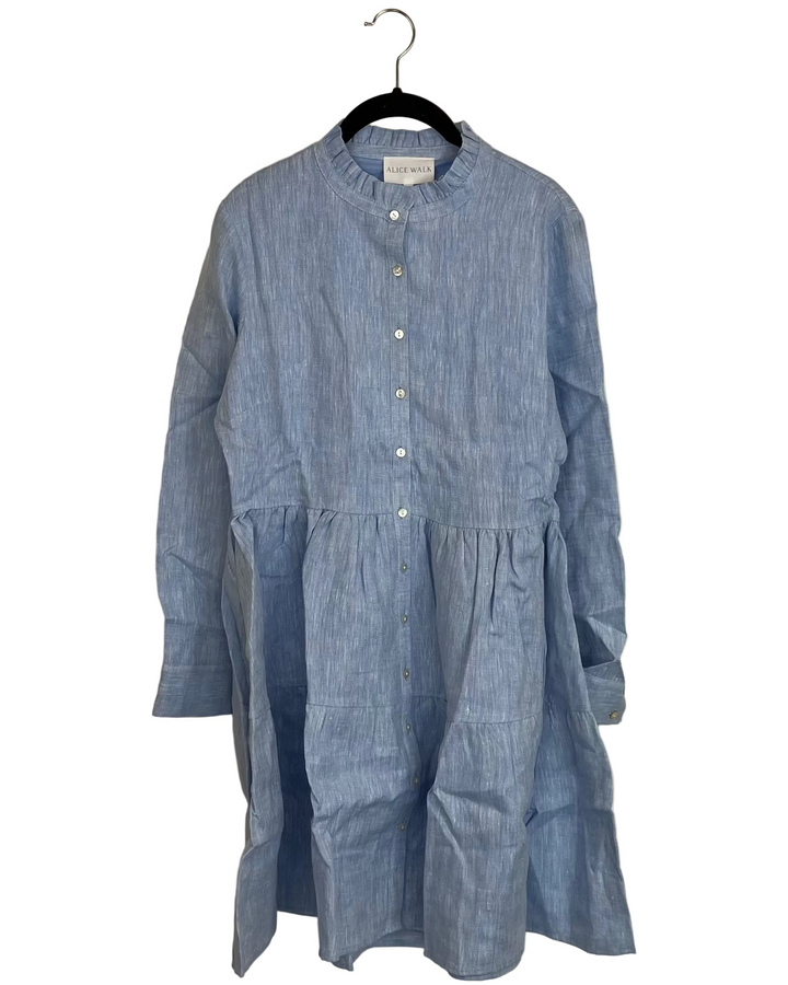 Light Blue Linen Dress - XS, S, M, L, XL