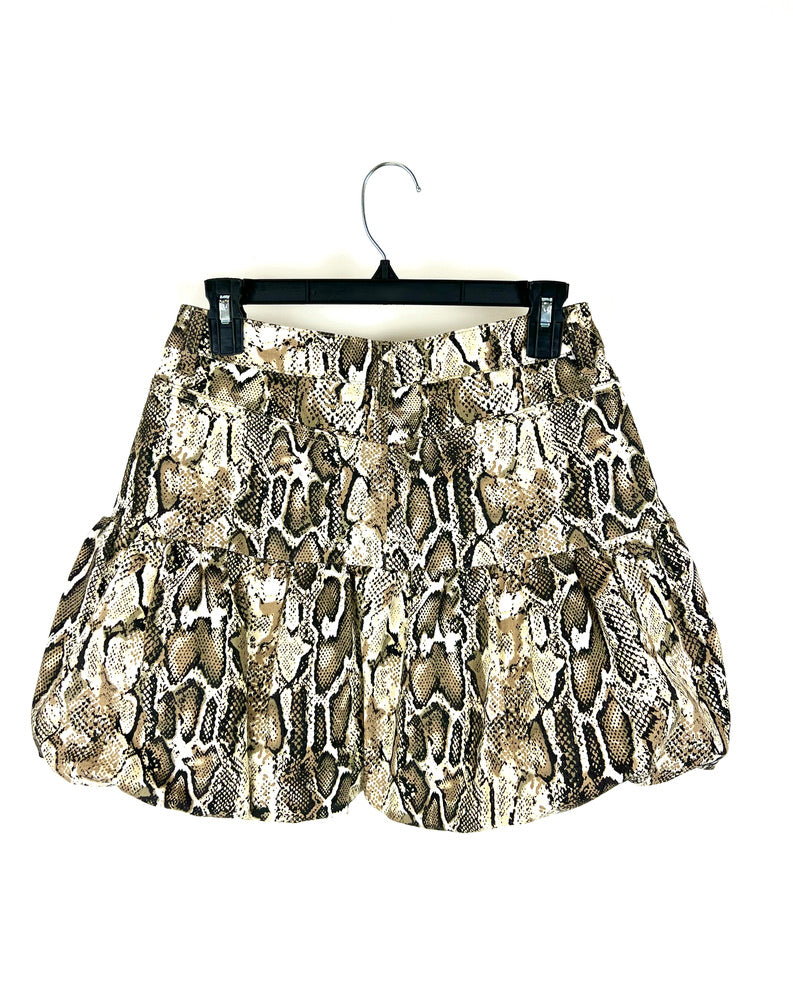 Snakeskin Mini Bubble Skirt - Size 4/6