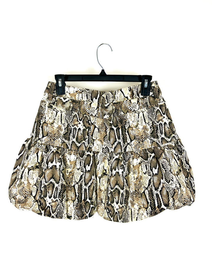 Snakeskin Mini Bubble Skirt - Size 4/6