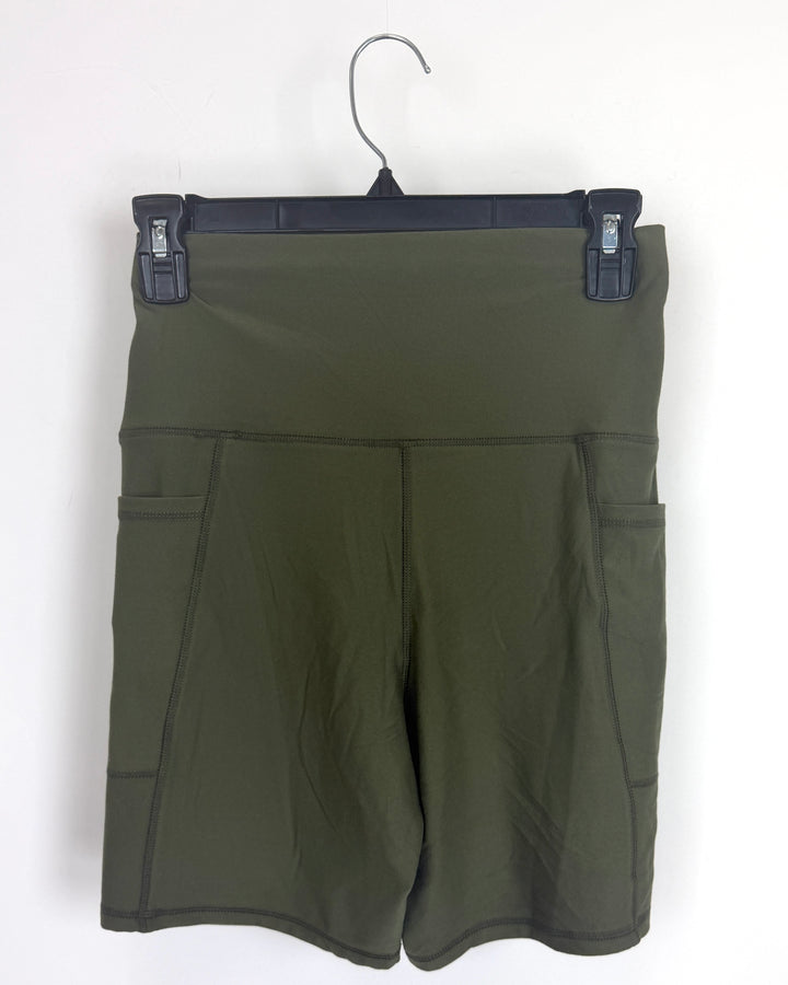 Olive Green Biker Shorts- Size 4/6