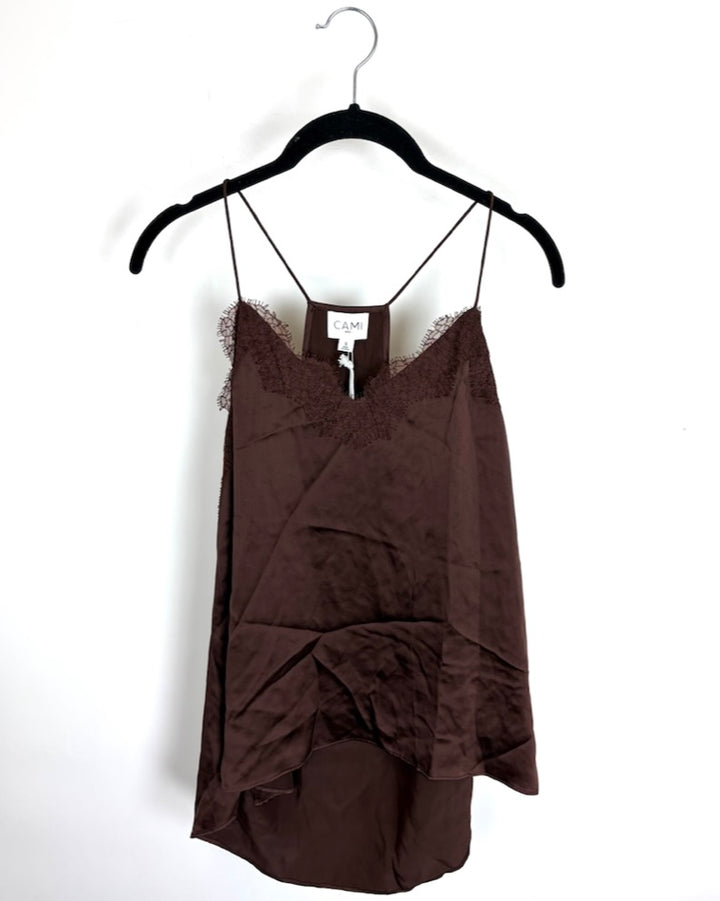 Dark Chocolate lace racer back top - Size 4/6