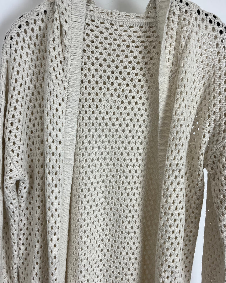 Crochet Long Cardigan with Hood - Size 6/8