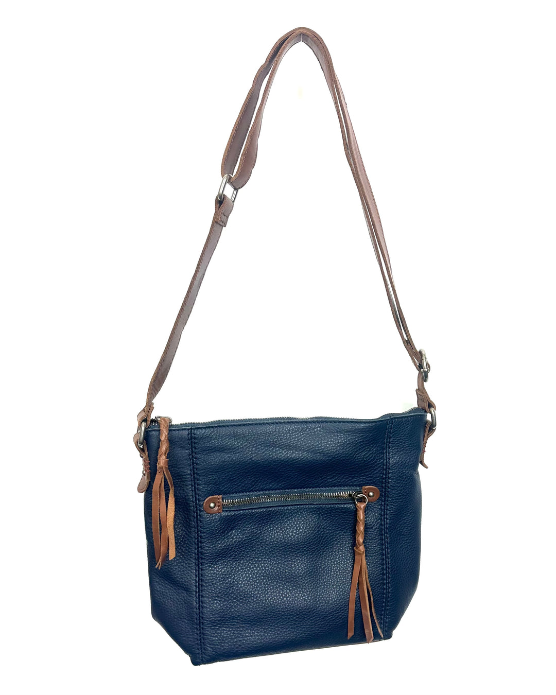 Navy & Brown Crossbody Bag