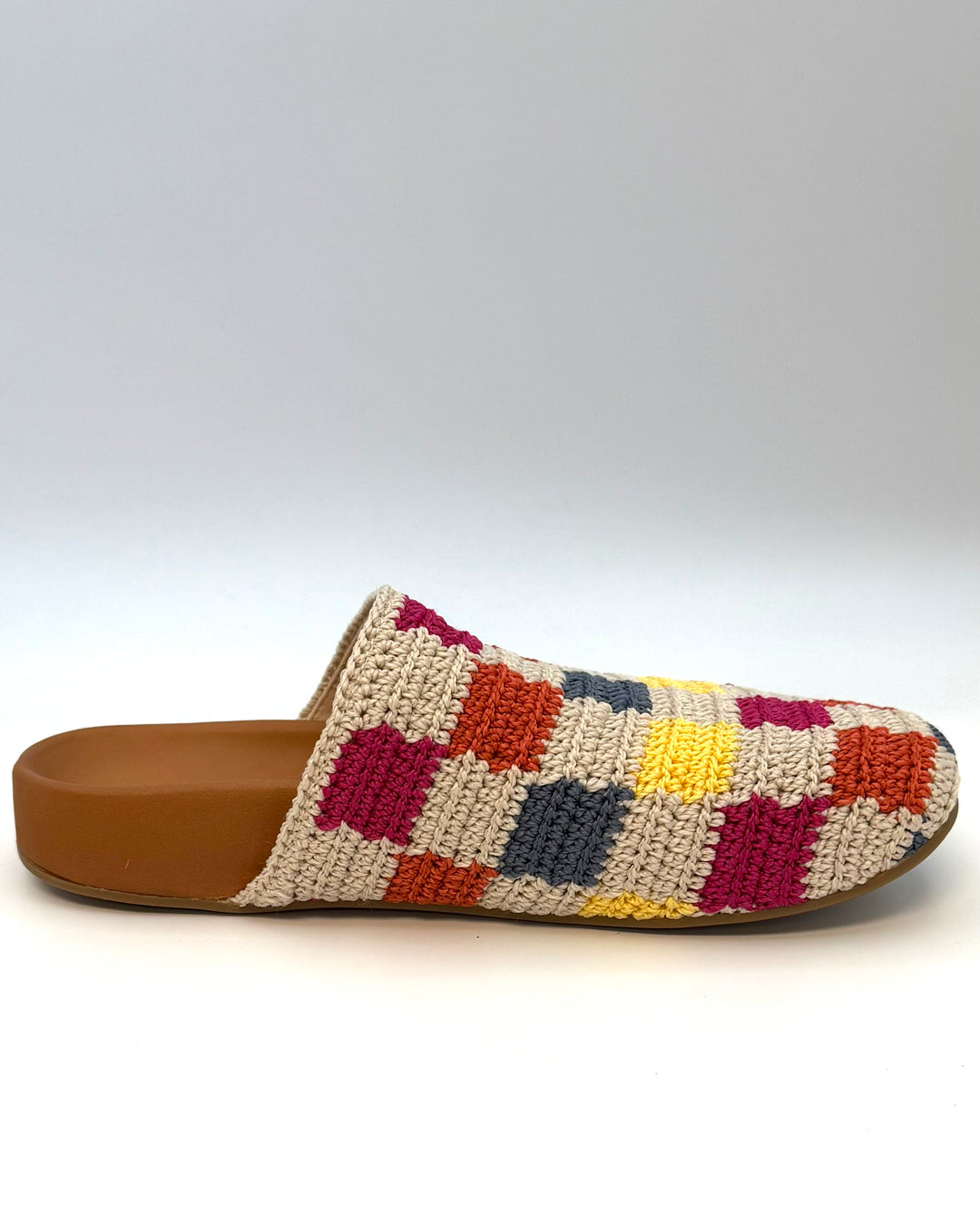 Beige Multi Checkered Clogs -  Size 7, 8 and 10