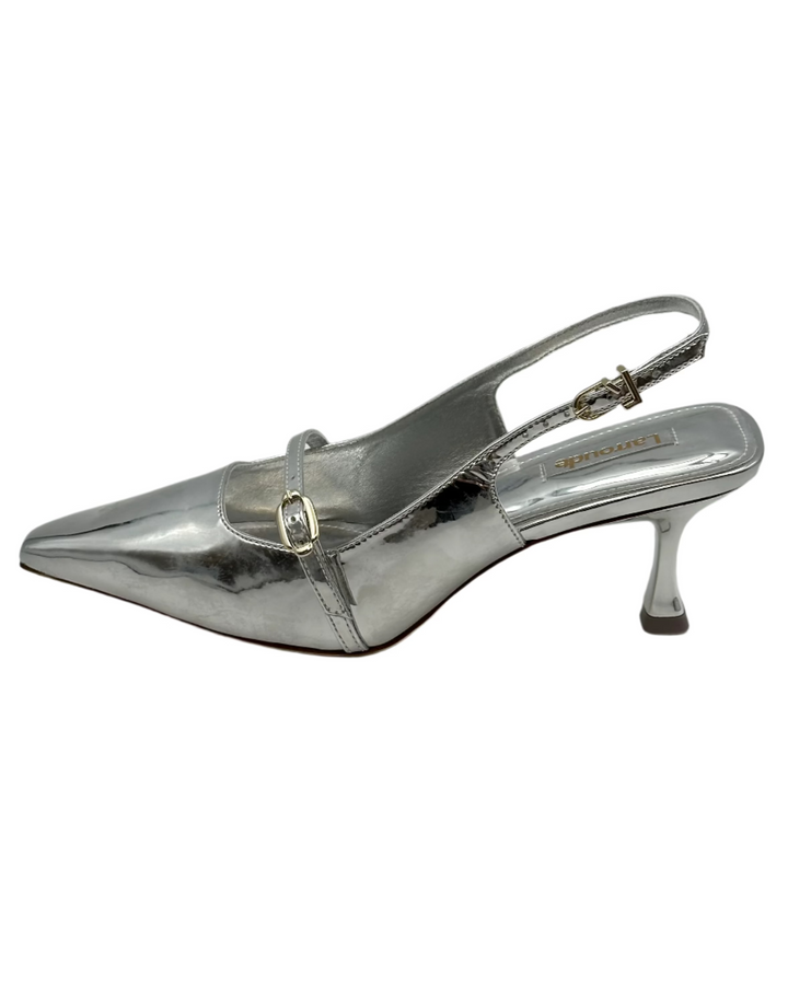 Silver Patent Leather Kitten Heel - Size 6, 8.5 and 9