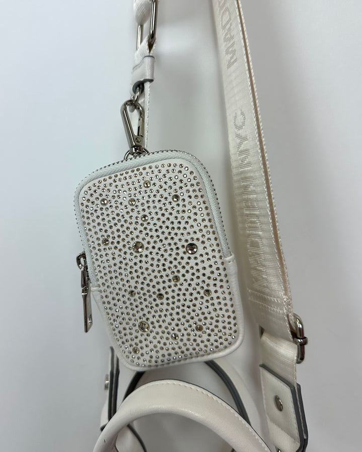 Ivory and Transparent Crossbody Tote Bag