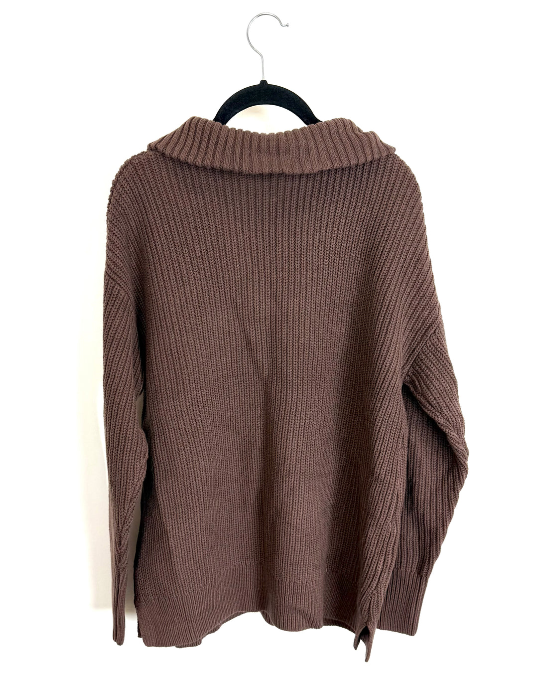 Brown Knit Half Zip Sweater - Size 6/8