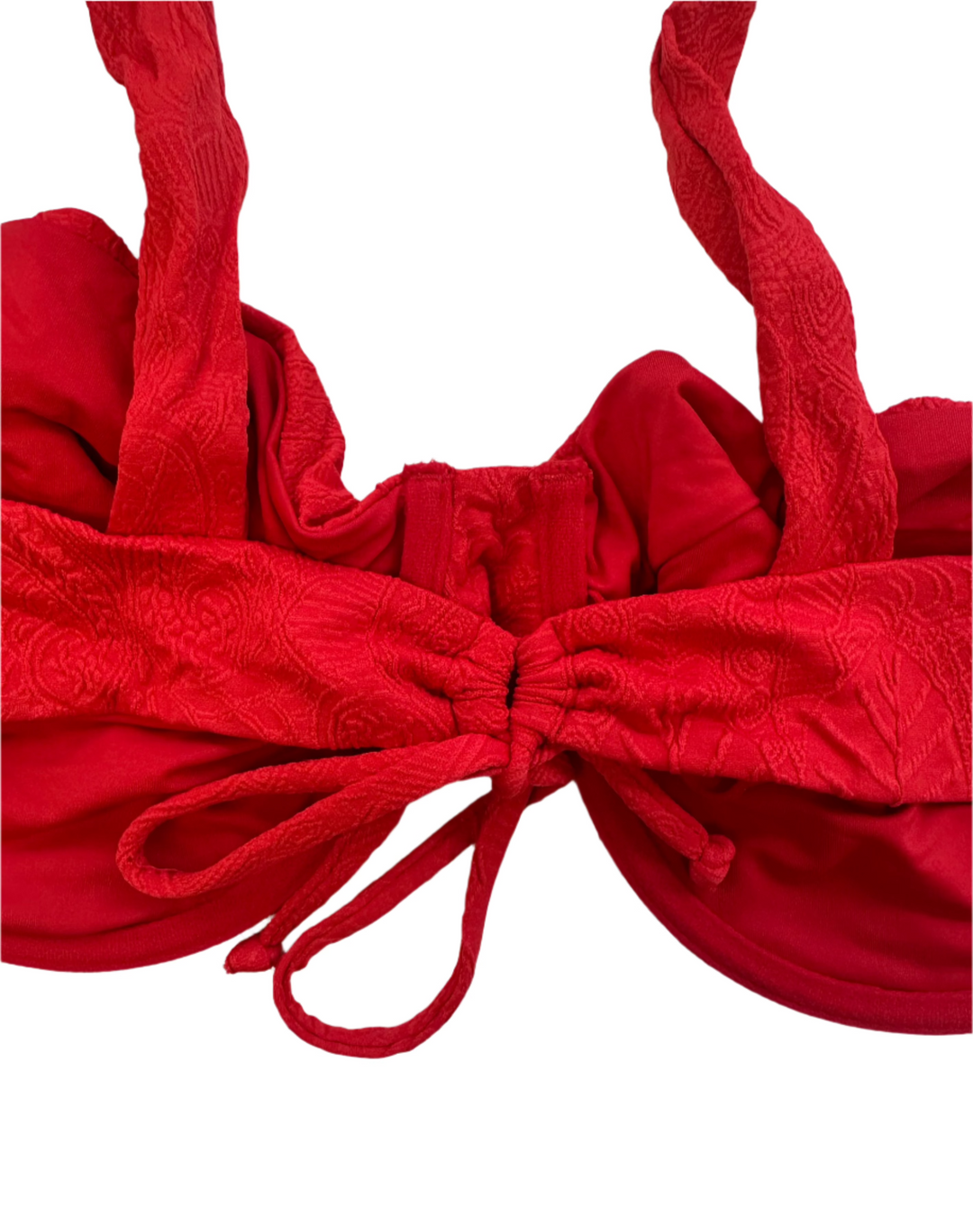 Red Embossed Underwire Bikini Top - Extra Extra Large