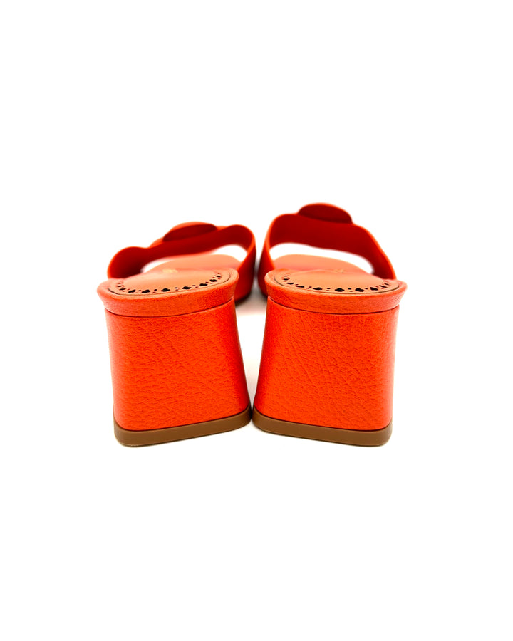 Orange Leather Mule - Size 6.5