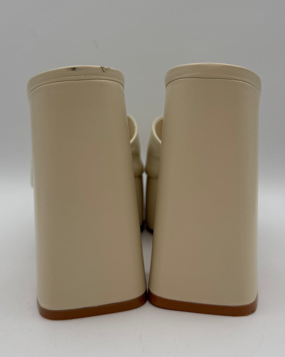 Cream Platform Mule - Size 9