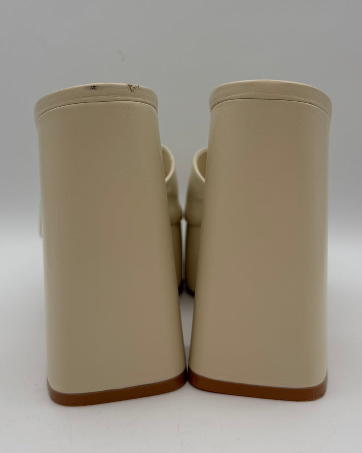 Cream Platform Mule - Size 9
